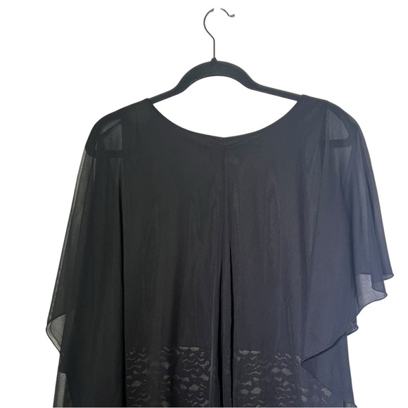 Enfocus Women Black Lace Dress With Attached Shawl Size 14W - Picture 5 of 10